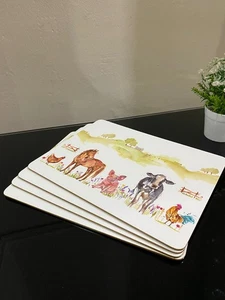 The Farmyard Set of 4 Placemats – Rustic Farm Animal Design Table Mats - Picture 1 of 5