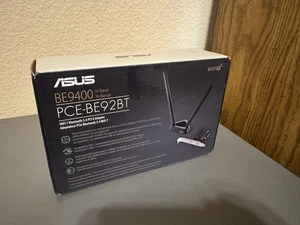 ASUS PCE-BE92BT WiFi 7 PCI-E Adapter w/ 2 External Antennas. For Intel based MB - Photo 1/2