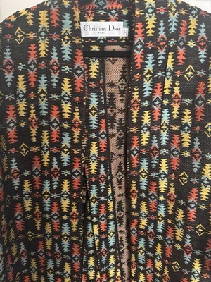 Abrigo Christian Dior Vintage - Patrón Tejido Multicolor Foto 1 de 4
