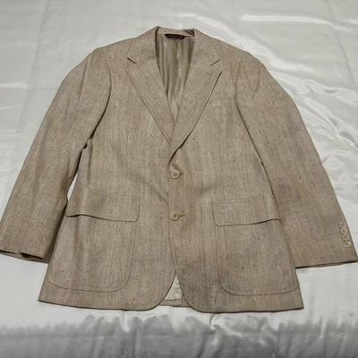 Blazer de seda pura cruda abrigo deportivo para hombre 40 NORDSTROM beige natural dinero antiguo lujo Foto 1 de 4