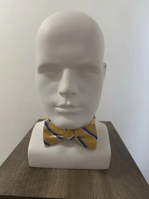 Jos. Pajarita a rayas amarillas/azules A.Bank para hombre, nueva con etiquetas Foto 1 de 4