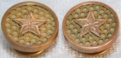 Antique Victorian Star Honey Comb Gold Filled Mens Cufflinks Set - Image 1 of 4
