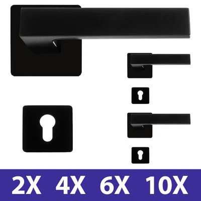 Türgriff Türbeschlag Drückergarnitur Zimmertür Innen schwarz Set 2x 4x 6x 10x - Bild 1 von 4