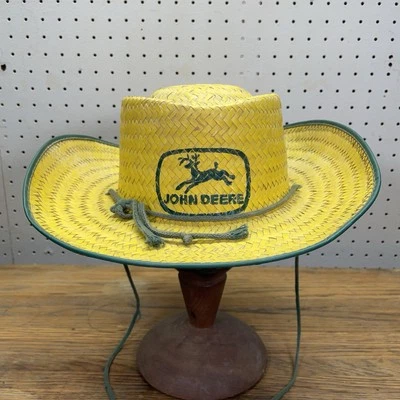 Vintage John Small/Youth Size Straw Hat RARE 50s/60s Yellow Painted - Image 1 of 4
