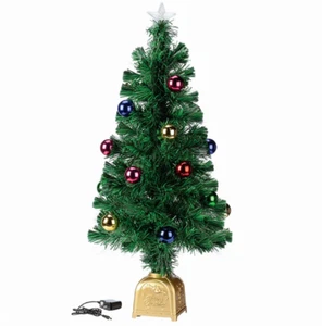36" Tabletop Spinning Fiber Optic Christmas Tree with Bluetooth Speaker - Picture 1 of 24