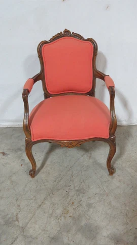 French Designer Side Desk Chair Walnut Cover