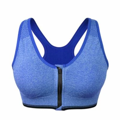 Front Zipper Tank Top Bras Wireless Padded Bra Breathable Yoga Sports for Women - Image 1 of 4