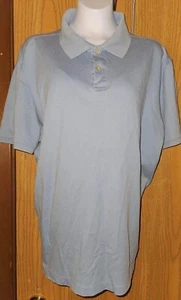 Calvin Klein Mens Large Light Blue Short Sleeve Polo Shirt Cotton Sport Top - Picture 1 of 8