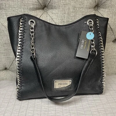 Bolso de Mano Nicole by Nicole Miller Negro Imitación Cuero Austyn Foto 1 de 4