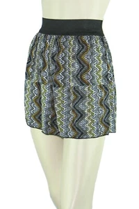 Poly Span Elastic Waist A-line Skater Mini Skirt S2012_17 - Picture 1 of 5