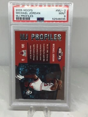 2005 Hoops MJ Profiles #MJ-2 Michael Jordan PSA 9 (4 in all grades) - Image 1 of 2