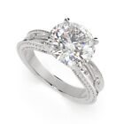 2 Ct Lab Created Round Cut Solitaire Diamond Engagement Ring SI1 D White Gold