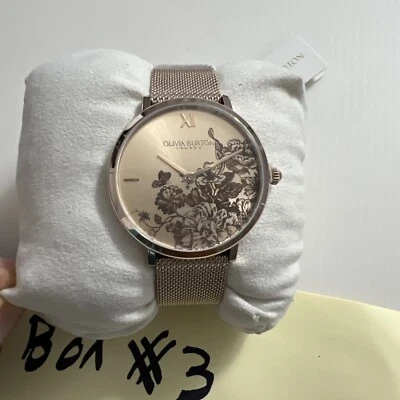 OLIVIA BURTON Signature 35 mm flores florales ultra delgadas rubor y clavel dorado Foto 1 de 4