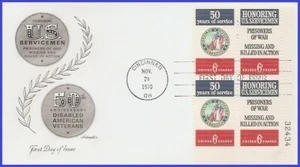 USA4 #1421-22 U/A ARTMASTER FDC PB4 D.A.V. Soldaten - Bild 1 von 1