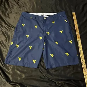 West Virginia Men’s 38 Shorts Navy And Yellow - Picture 1 of 4
