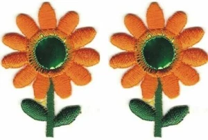 1.75" Yellow Flower Daisy Iron on Embroidery Patch - Picture 1 of 1