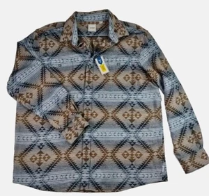ROWM Mens Western Flannel Aztec Native American Size XL New - Picture 1 of 8