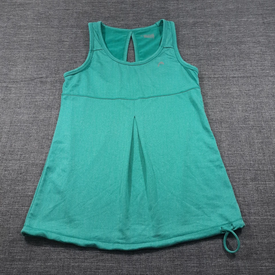 HEAD 网球背心女式小号女士庭院大圆领绿色 — 第 1/4 张图片