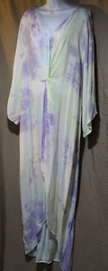 ODDY Women's 1XL/2XL Swimwear Coverup Kimono Multicolor Tie-Dye Beach Pool - Picture 1 of 14