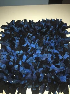 Handmade Blue Plaid & Black Interactive Pet Mat/ Nosework/Snuffle/Pet Toy 24x24 - Picture 1 of 1