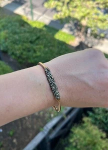 Brass and Pyrite Bracelet 5.75" - Picture 1 of 3