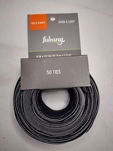 NEW Cable Ties qty 50 Black & Gray, Hook & Loop - Picture 1 of 2