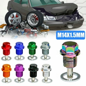 Car Engine Magnetic Oil Drain Plug Screw Nut Bolt Oil Drain Sump Nut M14 x 1.5mm - Picture 1 of 12