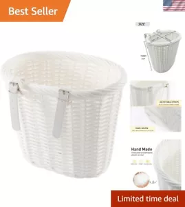 Bike Basket Woven Bike Basket for Adult Bikes Front/Kids Bike Handlebar with ... - Picture 1 of 8