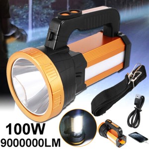 Led Flashlight Rechargeable Super Bright Handheld Spotlight Camping Searchlight