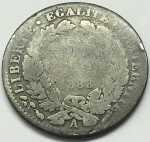 1888 A FRANCE 50 CENTIMES SILVER COIN - SHIPS FREE W/ USPS TRACKING & INSUR. - Picture 1 of 2