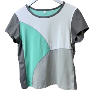 TAIL Womens Sports Top Size Large Golf Tennis Stretch Tee Mint Green Gray - Picture 1 of 9