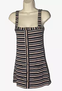 Olivaceous Mini Tank Dress Womens Small Navy Pink Stripe Bodycon Stretch NWT - Picture 1 of 20