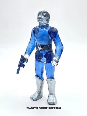Vintage Estilo Kenner Personalizado Star Wars Azul Claro Enganche Diente LEER DESCRIPCIÓN Foto 1 de 2
