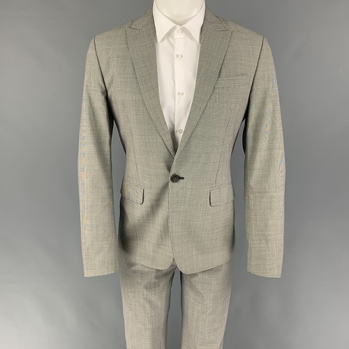 DSQUARED2 bianco nero taglia 40 tuta con risvolto in lana di segugio