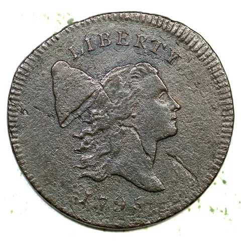 1795 C-6a R-2 Plain Edge No Pole Liberty Cap Half Cent Coin 1/2c Cover