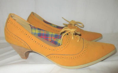 Dancing Days by Banned   Lace up oxford heels 7.5 / 38..  Yellow. - Photo 1/4