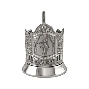 Ballerina Glass Holder Podstakannik nickel-plated Подстаканник Балерина - Picture 1 of 8