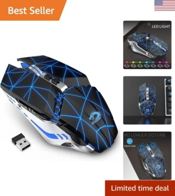 Advanced Rechargeable Wireless Gaming Mouse with Silent Clicks and LED Light - Image 1 of 4