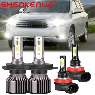 H4+H11 LED Headlight Fog Light Combo Bulbs Kit - For Toyota Highlander 2008-2010 - Image 1 of 4