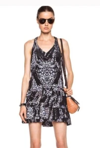 Vestido para mujer IRO de seda con frigye sin mangas estampado negro talla 38 EE. UU. 6 - Imagen 1 de 10