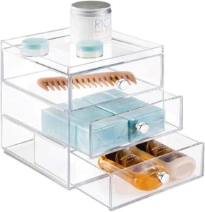 iDesign Clarity 3 Drawer Organizer Eyeglass Case Clear Organizer SOLD AS SHOWN - Picture 1 of 6
