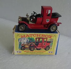 VINTAGE LESNEY MATCHBOX MODELS OF YESTERYEAR 1912 PACKARD LANDAULET Y-11 w/BOX - Picture 1 of 10