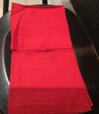 Juego de dos pañuelos rojos lisos vintage para hombre 15" #102A Foto 1 de 4