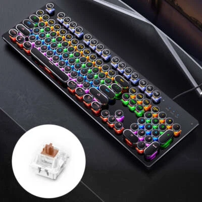 YINDIAO Electroplating Punk Mixed Light USB Mechanical Gaming Wired Keyboard, Te - Image 1 of 4