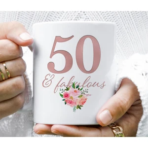 50th Birthday Gifts for Her Mug - 50 and Fabulous Since 1975 - 50 Year Old Women - Picture 1 of 3