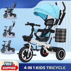 3 Wheel Kids Stroller Tricycle Bike Trike Baby Prams Toddler Ride-On Toy 4 In 1 - Picture 1 of 13