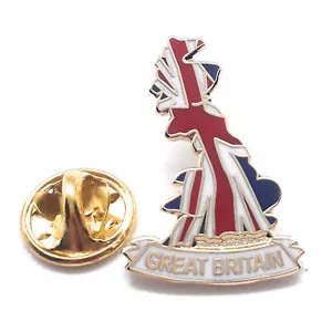 Great Britain SHAPE Map Union Jack Pin Badge LOYALIST GB first - Picture 1 of 2