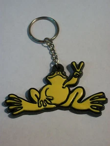 NEW PEACE FROGS YELLOW  KEY CHAIN  - Picture 1 of 1