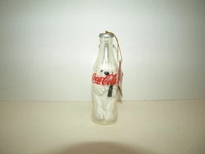 Coca Cola 4-inch Polar Bear in Plastic Coke Bottle Ornament w/Tag Cavanagh - Picture 1 of 2