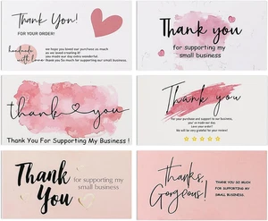 300PCS Vielen Dank für die Unterstützung meiner Visitenkarten - 6 Designs, 2 "x 3,5" kleine App - Bild 1 von 12